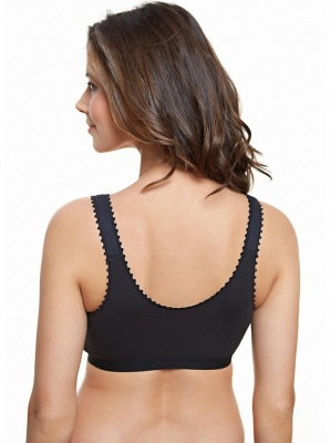 Royce Comfi Cotton Front Fastening Bra - Black