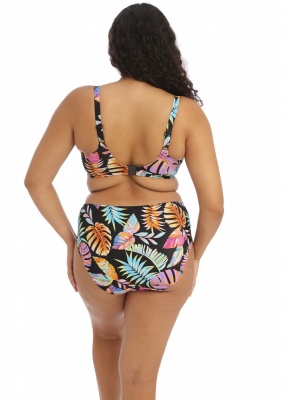 Elomi Tropical Falls Mid Rise Bikini Brief - Black - Size 12