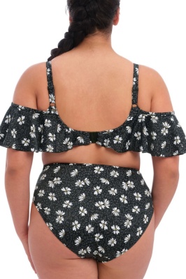 Elomi Plain Sailing Ruffle Sleeve Bikini Top - Black Daisy - 36HH