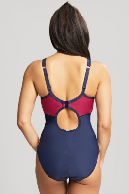 Panache Limitless High Neck Zipped Swimsuit - Navy Orchid - 36H