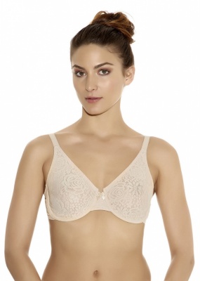 Wacoal Halo Lace Moulded Underwired Bra - Dark Sea Available at