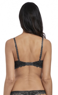 Wacoal Lace Perfection Plunge Push Up Bra - Charcoal