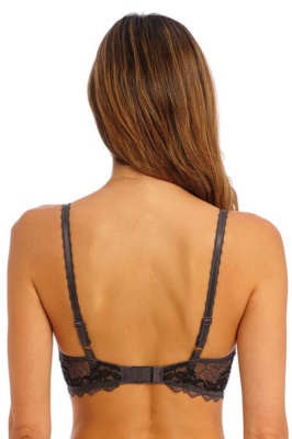 Wacoal Lace Perfection Plunge Push Up Bra - Charcoal