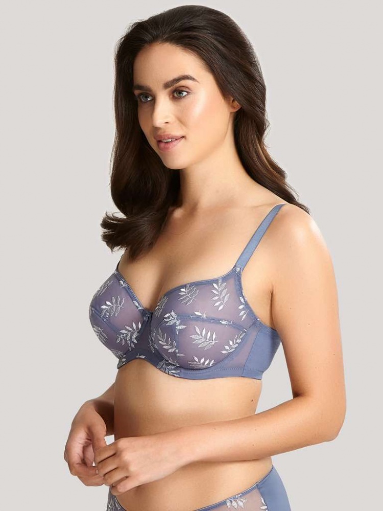 Panache Tango Underwired Balcony Bra - Lead Blue Available at The