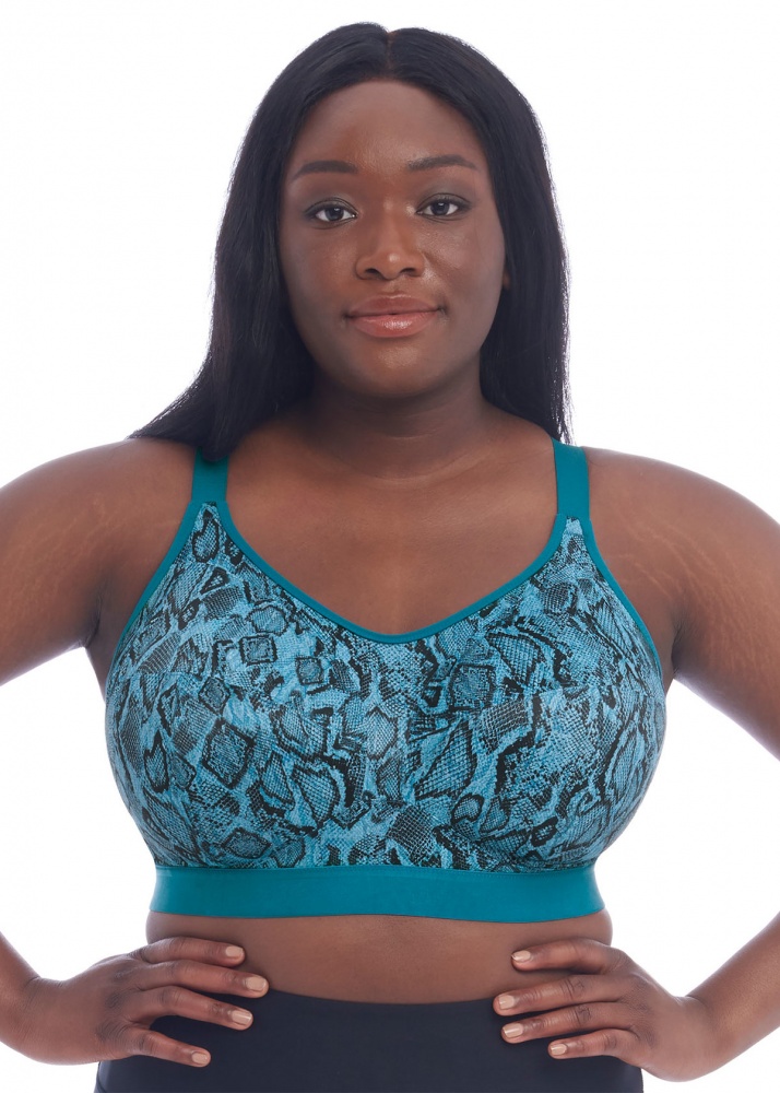 Goddess Non Wired Sports Bra - Teal Available at The Fitting Room